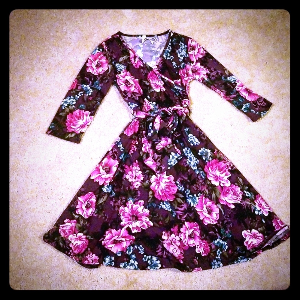 Small PinkBlush Maternity Wrap Dress